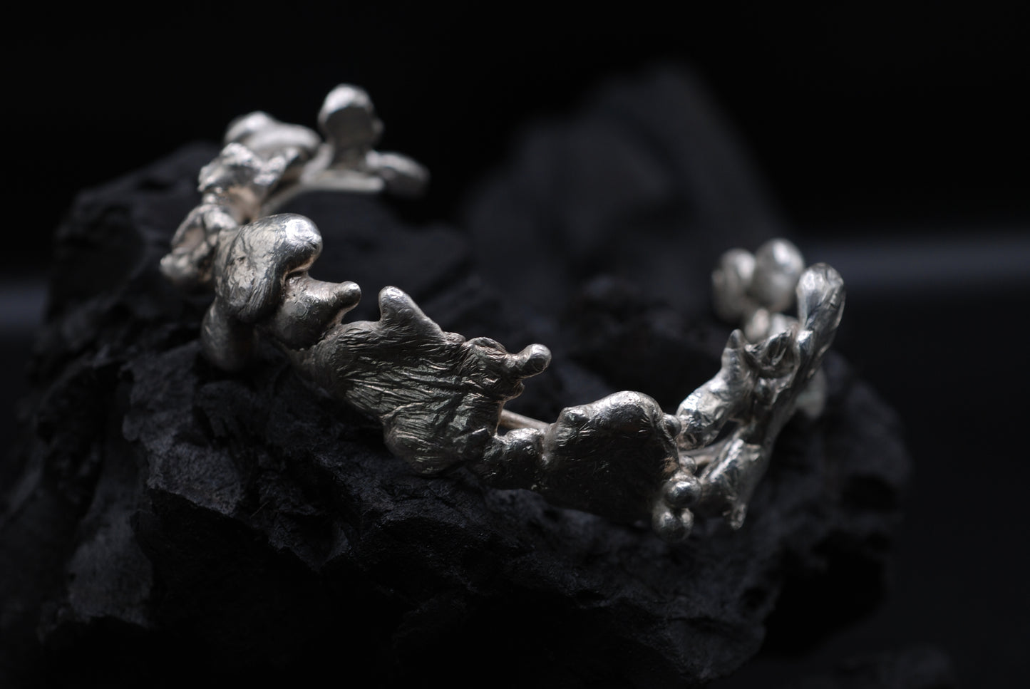 Silver flower leaves
