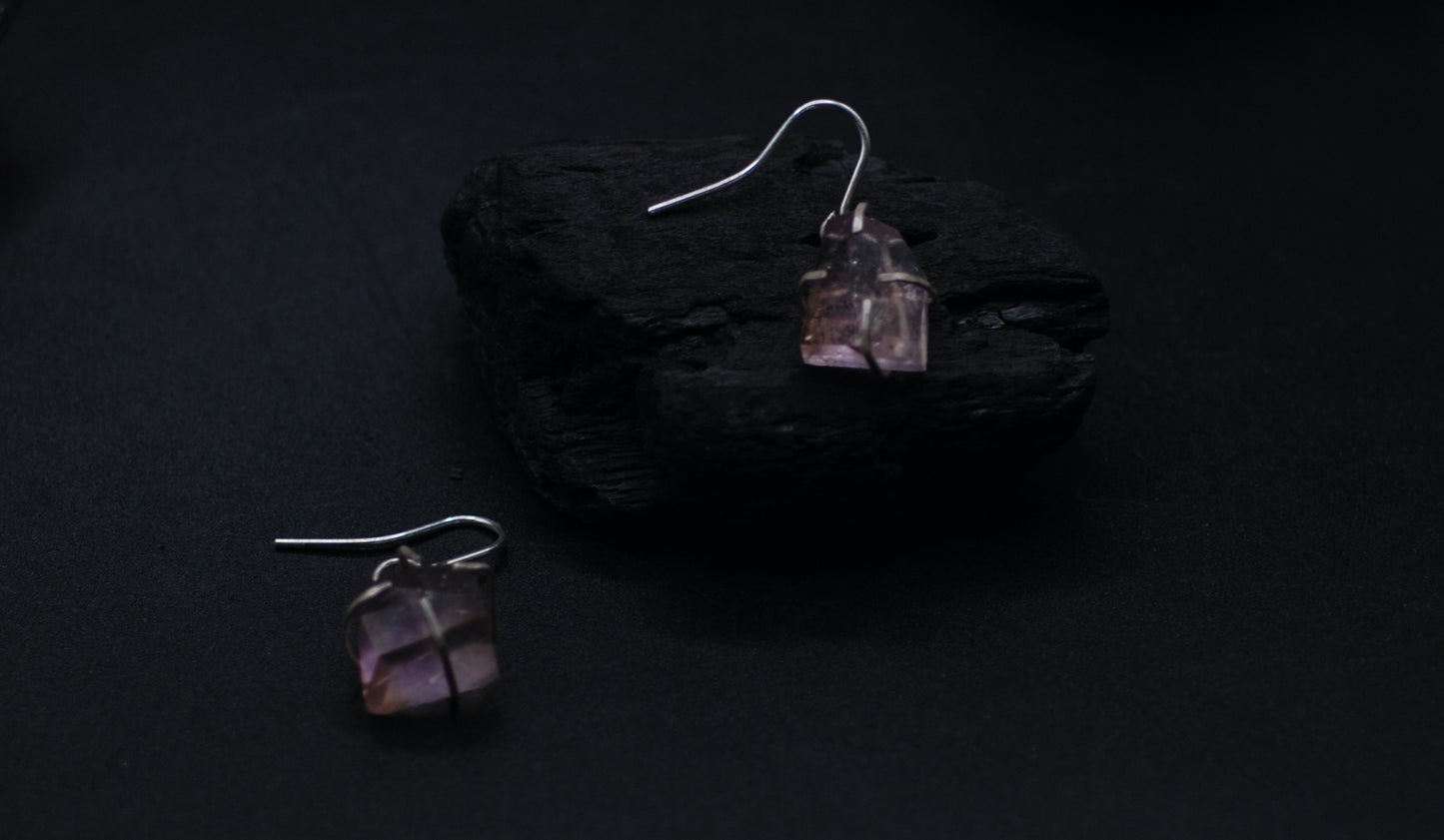 Drop earrings amazonite and silver