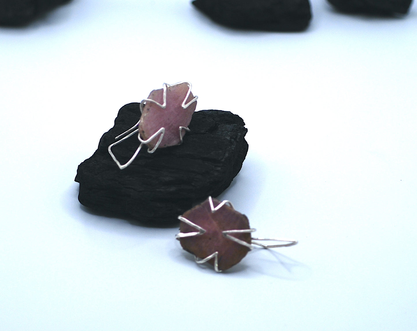 Ruby cubes earrings