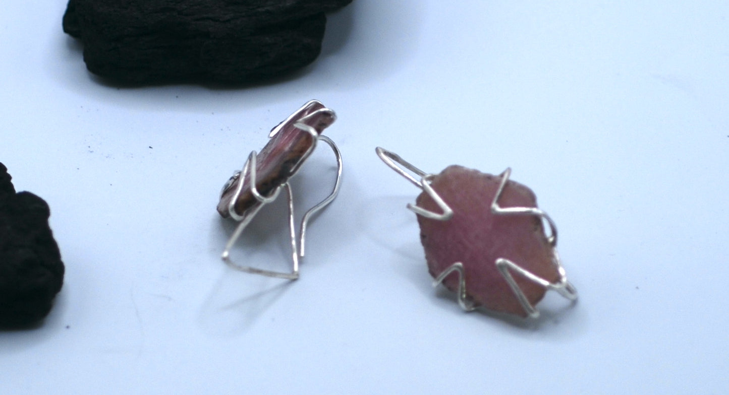 Ruby cubes earrings
