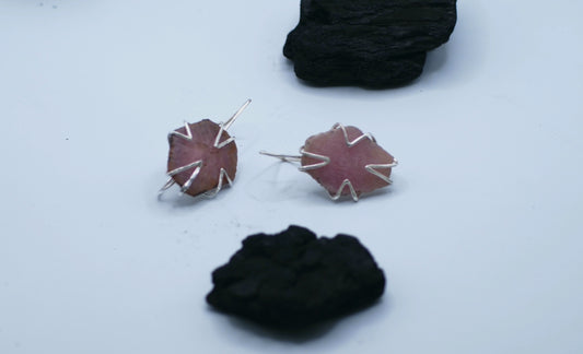 Ruby cubes earrings