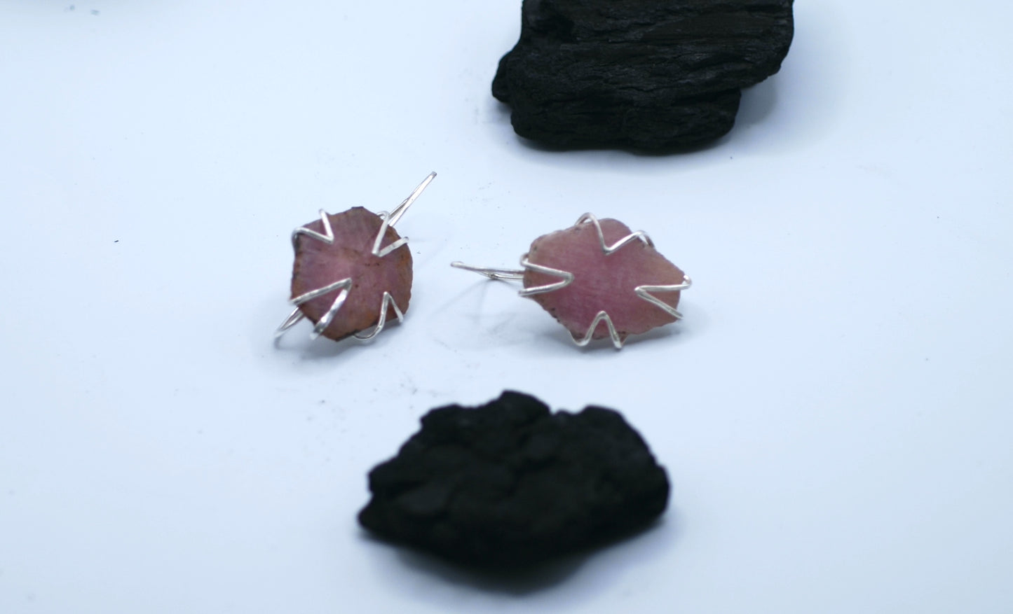 Ruby cubes earrings