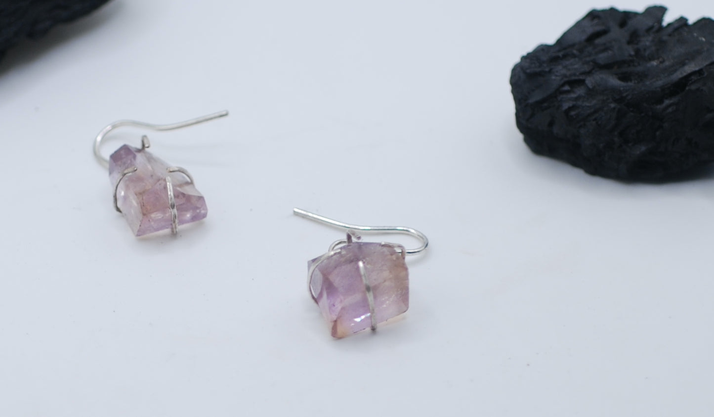Drop earrings amazonite and silver