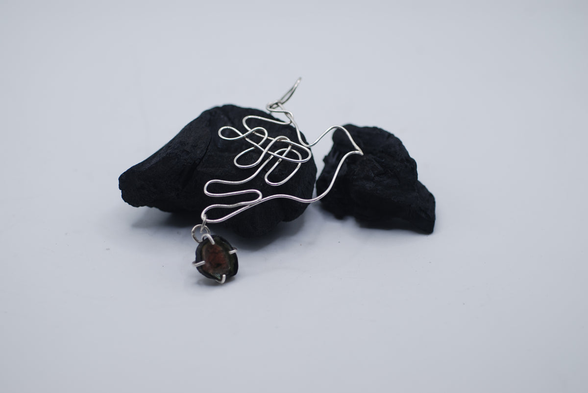 Earrings silver one dove one one hawk